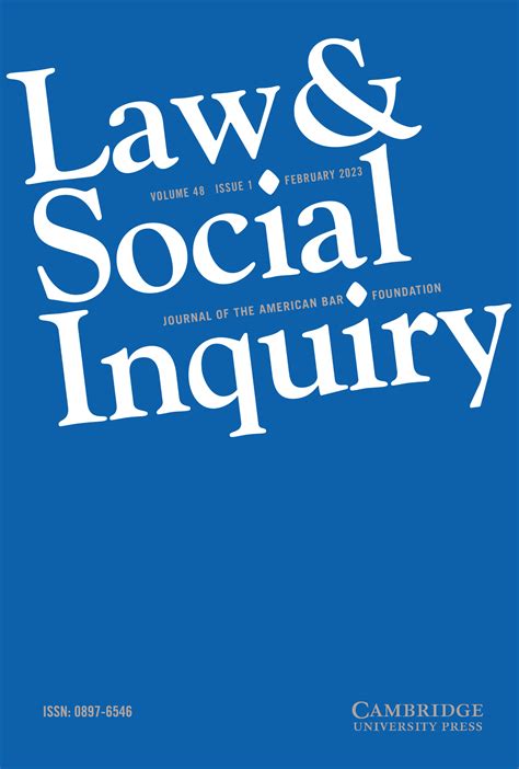 law and social inquiry volume 48 issue 1 cambridge core