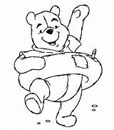 Coloring Pages Pooh Swimming Kids Winnie Disney Color sketch template