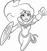 Wonder Coloring Woman Pages Printable Super Hero Girls Dc Flying Kids Color Coloringpages101 Description Fighting Logo sketch template
