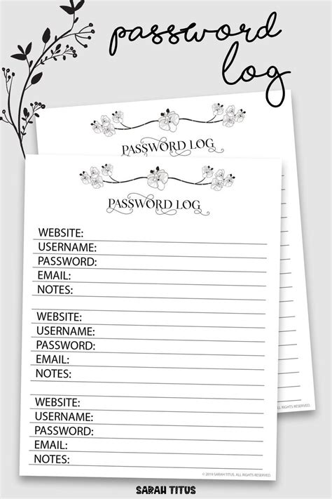 top password keeper  printables   instantly