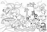 Animal Family Savannah Da Background Colorare Animali Animals Coloring Pages Zoo Vector Cartoon Farm Salvato Bianco Nero Graphicriver Bambini Per sketch template