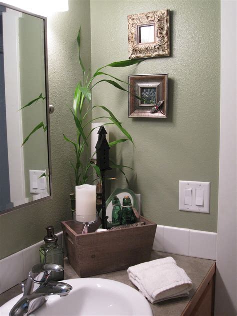 Spa Like Feel In The Guest Bathroom The Fresh Green Color Makes The