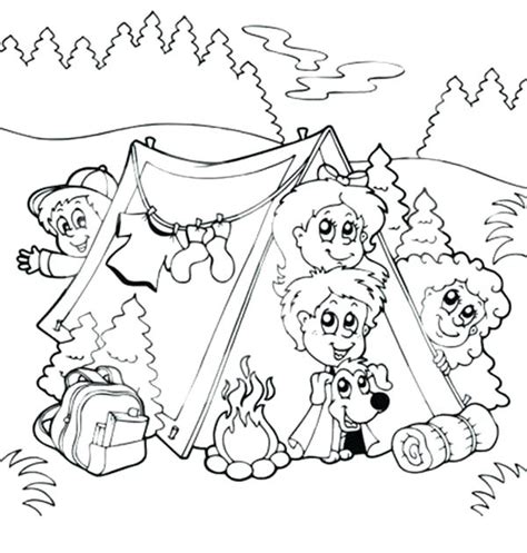 camping coloring pages  preschoolers  getdrawings