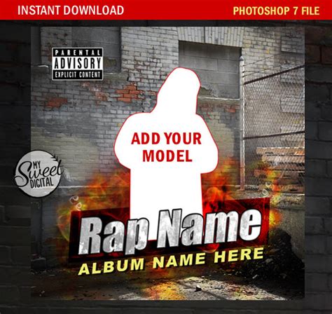 rap hip hop album cover art template design song etsy