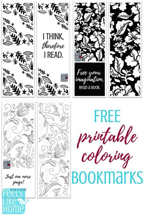printable coloring bookmarks feels like home™