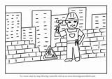 Draw Construction Worker Drawing Step Scene Tutorials Drawings Learn People Paintingvalley sketch template