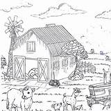 Country Adults Barn Goats sketch template