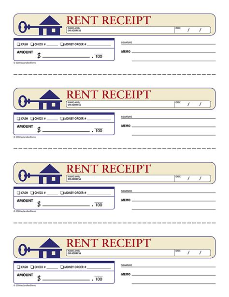 rent receipts  printable documents   landlord rental