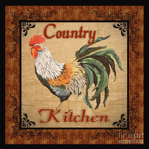 country kitchen rooster mixed media  jean plout fine art america
