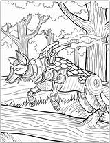 Coloring Pages Steampunk Doverpublications Book Animals Dover Publications Animal Welcome Zb Samples sketch template