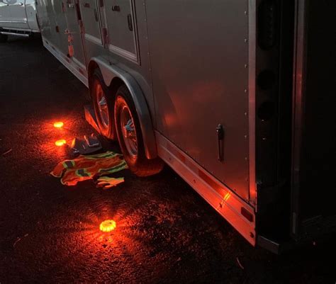nighttime assistance tandem road flares flat tire