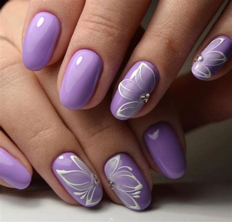 nails  purple design calorie