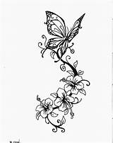 Butterfly Flowers Butterflies Drawing Drawings Tattoo Lily Flower Designs Tattoos Outline Vorlagen Blumenranken Getdrawings Floral Schöne Und Paintingvalley Kids Coloring sketch template
