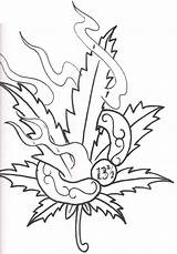 Weed Leaf Coloring Pages Tattoo Pot Simple Marijuana Plant Drawing Tattoos Designs Tribal Outline Joint Cannabis Urban Printable Drawings Sheets sketch template