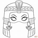 Cleopatra Coloring Mask Pages Egypt Egyptian Da Egiziana Printable Colorare Di Supercoloring Template Arte Masks Para Maschera Colorear Dibujo Dibujos sketch template