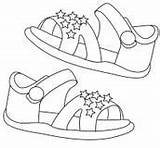 Sandal Coloring Sandals Kids Pages Template sketch template