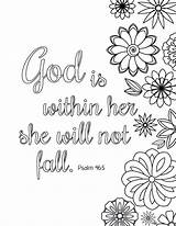 Coloring Bible Pages Verse God Within Her Printable Quotes Adults Kids Verses Scripture Quote Inspirational Book Scriptures Strength Adult Sheets sketch template
