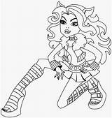 Monster High Coloring Wolf Clawdeen Pages Girls Colouring sketch template