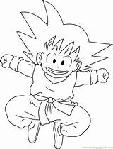 Goku Coloring Pages Smiling Color Kids Coloringpages101 Printable Print Online sketch template