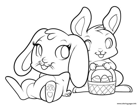 easter bunnies cute bunny coloring page printable