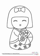 Kokeshi Doll Pages Dolls Coloring Colouring Japanese Drawing Asian Activityvillage Paper Adult Getcolorings Matryoshka Patterns Simple Color Printable Wooden Face sketch template