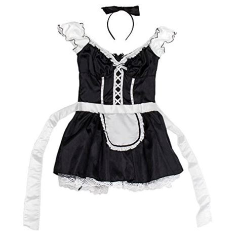 french maid women s halloween costume sexy apron multicolored size
