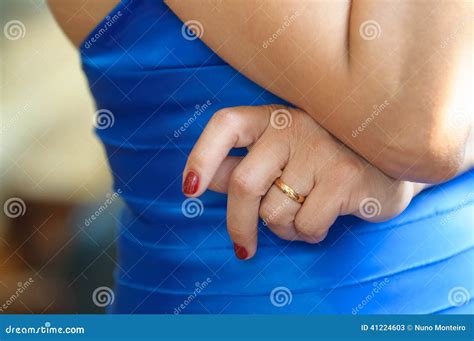 Woman Wearing A Wedding Ring Stock Image Image Of Marriage