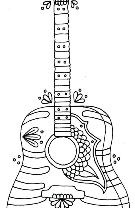 rock guitar adult pages coloring pages