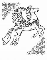 Pegasus Coloring Beautiful Netart Kunjungi sketch template