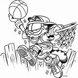 Coloriage Garfield Basketteur Dessin Imprimer Kolorowanki Colorier Dzieci Simpson Kot Druku sketch template