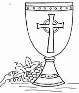 Communion Chalice Calice Colouring Religious Chiesa Mass Sketchite Christian sketch template