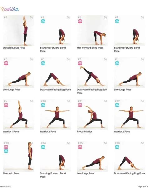 bikram yoga poses chart printable allyogapositionscom yoga chart