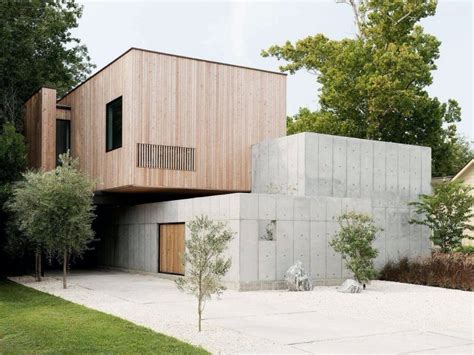 wood  concrete house design interior design ideas