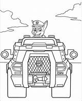 Chase Driving Patrol Paw Coloring Pages Printable Print sketch template