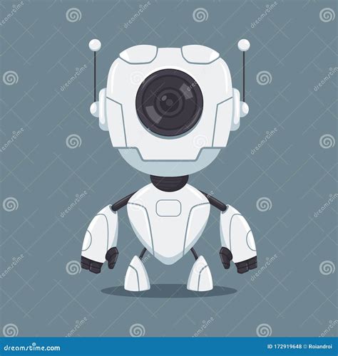robor cyborg vector cartoon icon stock vector illustration