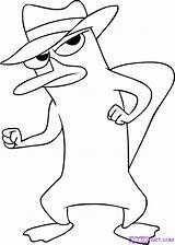 Phineas Ferb Easy Cartoon Drawings Disney Coloring Drawing Perry Platypus Dragoart Draw Sketches Pages Trace Cool sketch template