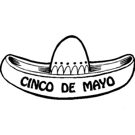 mexico traditional hat sombrero  cinco de mayo coloring pages