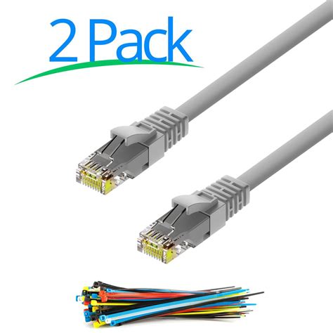 cat ethernet cable  feet cord  pack internet rj gigabit cate lan cable  snagless
