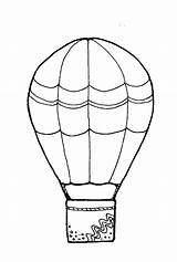 Air Balloon Hot Coloring Pages Decorated Sky sketch template