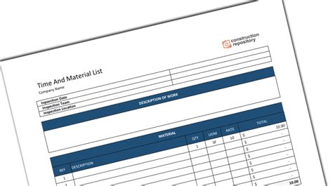 construction time  material template construction documents