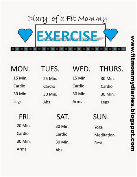 diary   fit mommy   weekly workout  pick