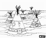 Indios Campamento Tipis Tribu Indianer Indianen Indio Ausmalbilder Pintar Kamp Llanura Malvorlagen Indiase Zeichnung Tribe Tenda Jefe sketch template