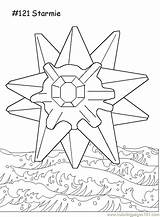 Pokemon Coloring Starmie Pages Printable Cartoons Color Kids sketch template