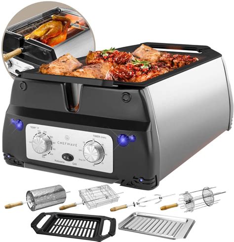 smokeless indoor electric grill  rotisserie     stick tabletop kitchen bbq grill