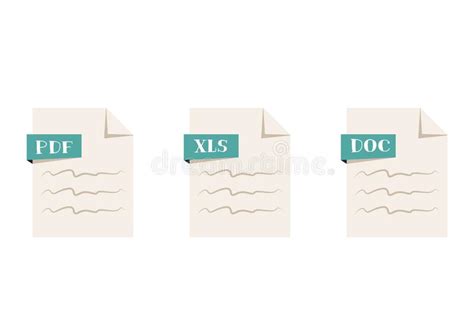 modern flat design document icons file format pdf xls doc vector
