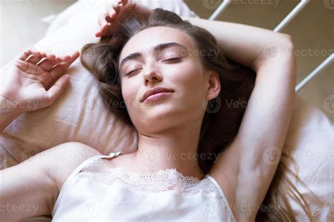Sleep Woman Close Up Sleep Girl Woman Lying In Bed Good Sleep