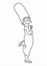 Marge Simpsons Colorings Presionar Recordar sketch template