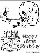 Birthday Coloring Pages Ninth Happy 9th Color Print Printable Fun Template sketch template