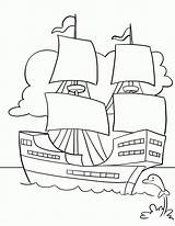 Coloring Mayflower Pages Pilgrim Library Clipart Ship sketch template