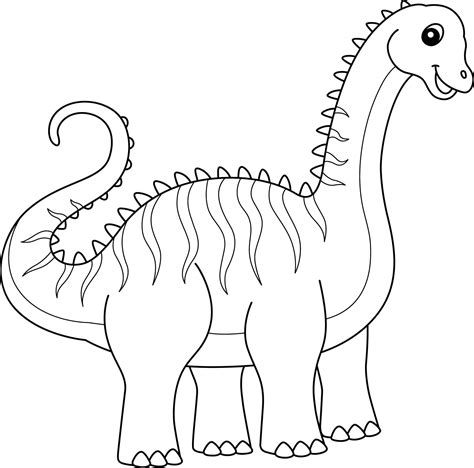 diplodocus coloring isolated page  kids  vector art  vecteezy